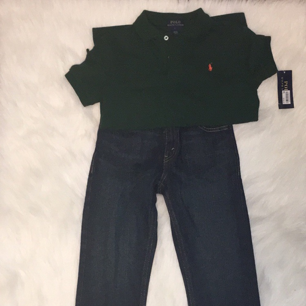 Polo shirt 7 and Levi pants size 7x